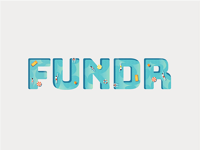 Fundr design pool summer typography vector