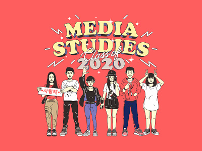 Media Studies Class of 2020 design flat illustration illustrator minimal vector