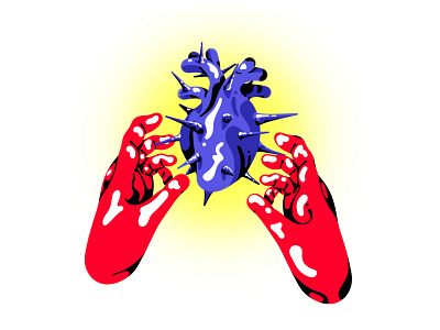 Pricks digitalart hands heart illustration illustrator photoshop thorn