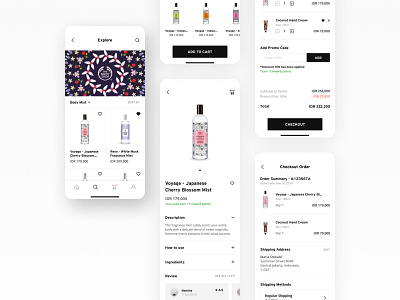 The Body Shop Indonesia - Mobile App (Concept) app beauty clean design cosmetics design exploration fragrance interface ios mobile ui ux