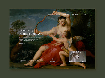 Museum - Landing Page Exploration art artwork dailyui design desktop exploration fine art graphics icon interface landing page museum page design ui ux website website design