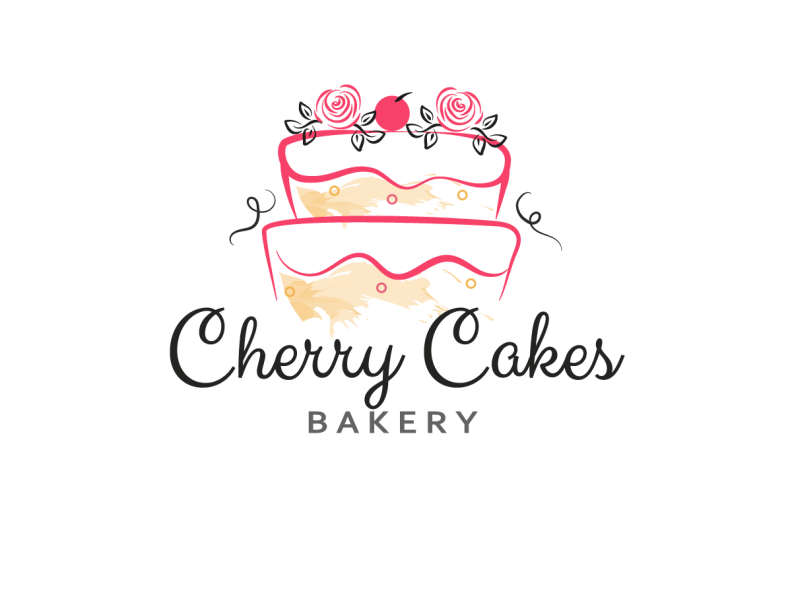 sweet cake chocolate cherry home made logo vector icon symbol illustration  design 6941748 Vector Art at Vecteezy