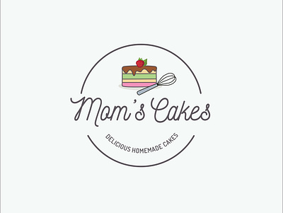 Mom's Cakes Logo branding design illustration logo vector