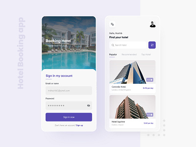 Hotel Booking App app design booking app hotel app hotel booking mobile rental app ui uiux ux