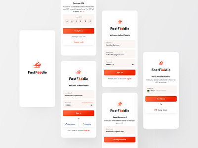 FastFoodie - Food Ordering App (Inputs) app design best dribbble shot clean ui delivery ecommerce food app food delivery food ordering app mobile mobile app design restaurant restaurant app ui ux