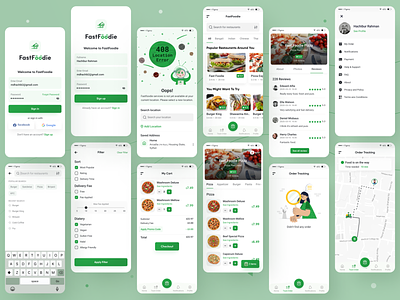 FastFoodie - Food Delivery App app design delivery food app food order app food ordering mobile online order online ordering restaurant restaurant app ui ux