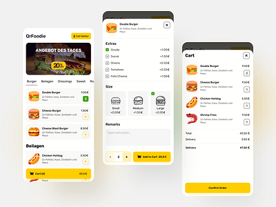 Qr Foodie - Webapp for Mobile app design food app food delivery food delivery service food ordering mobile online food delivery online food order restaurant app ui ux