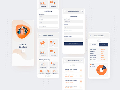 Finance calculator app design banking app currency converter loan ux