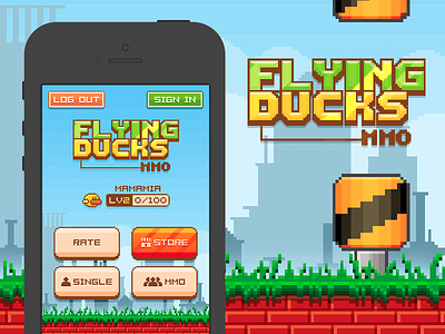Startup interface of pixel mobile game