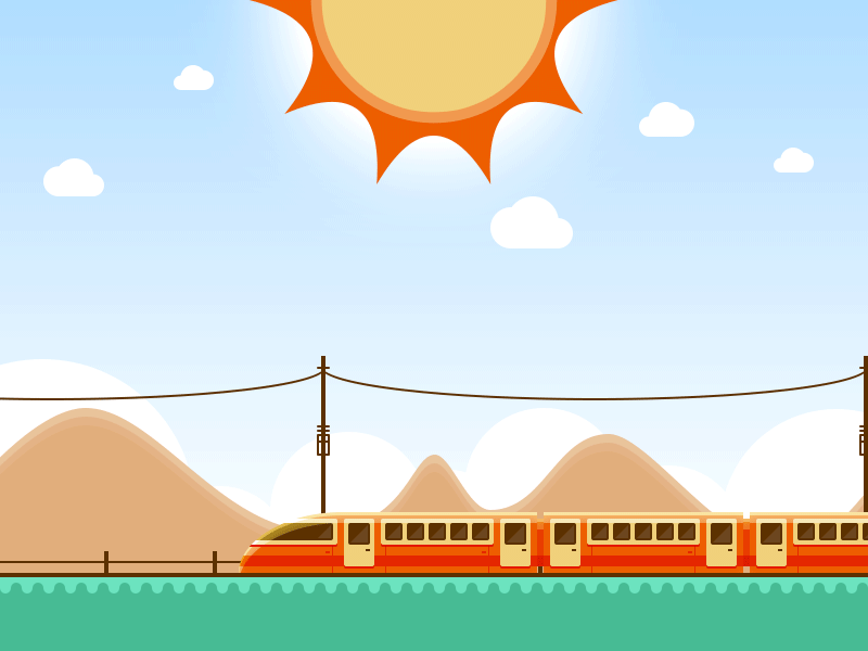 A train animated .PSD file by  on Dribbble