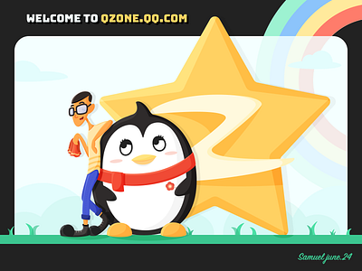 Welcome to Qzone! babyq boy illustration qq qzone rainbow sns