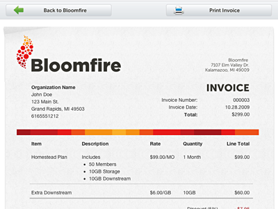 Printable Invoice