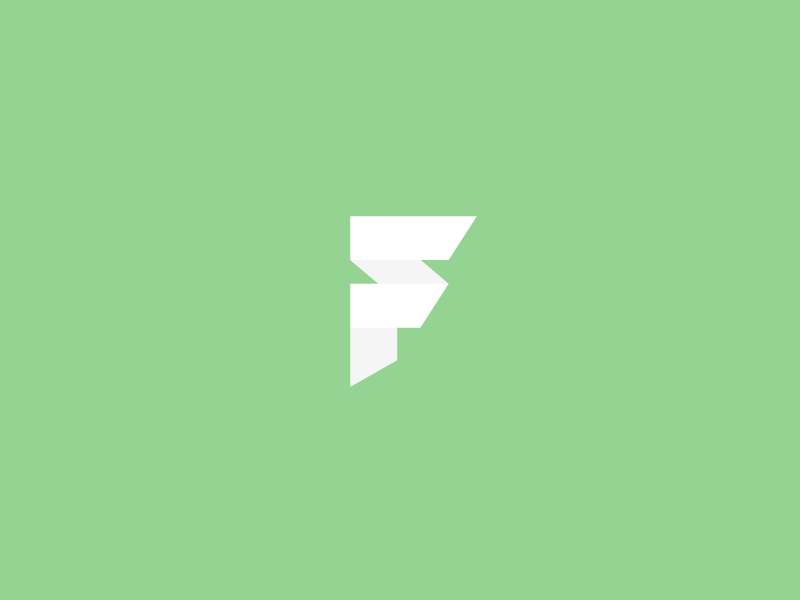 F f flat fold icon logo mark symbol