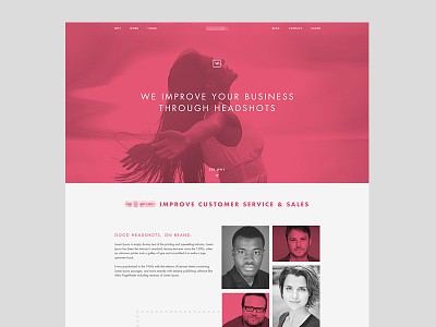 corporate headshot homepage clean duotone headshot home photography pink simple web