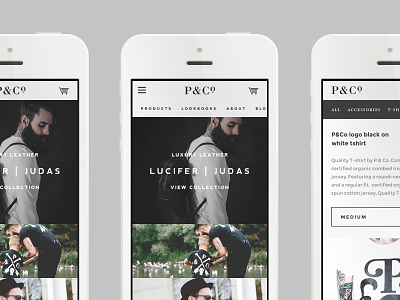 P&Co website developments clean fashion minimal mobile web