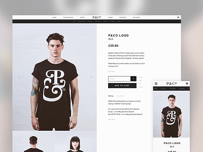 P&Co Clothing Website clean ecommerce fashion minimal product simple single web
