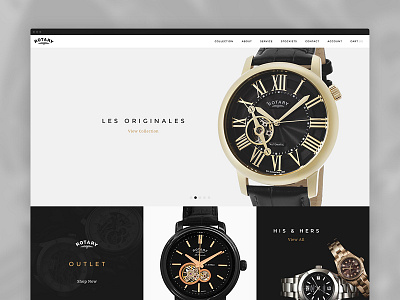 Rotary Watches Website clean grid home rotary web whitespace