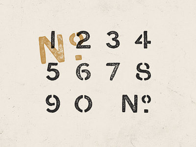 Stencil No. found numbers stencil texture type typography