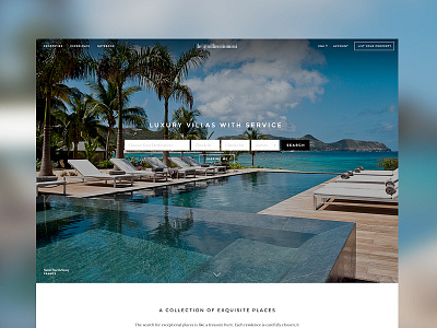 Luxury Accommodation Website clean form fullscreen hero home luxury photography simple ui web