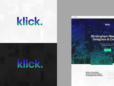 klick 2 birmingham gradient halftone klick logo logotype meetup pixel pixelate type typography