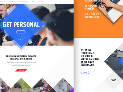 IT Homepage bold clean diamond grid hero home loud simple ui vibrant web