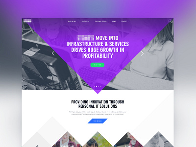 IT Homepage clean diamond duotone grid hero home intro typography ui web