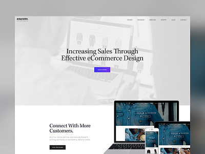 adaptable eCommerce clean ecommerce hero home layout minimal simple typography ui ux web whitespace