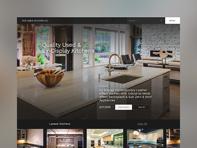 Kitchen Homepage ecommerce grid hero home minimal shop simple store typography ui ux whitespace
