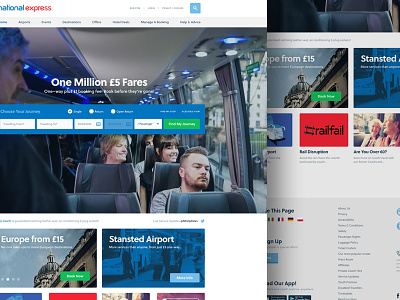 National Express Homepage adaptable coach express grid hero home national simple travel typography ui ux