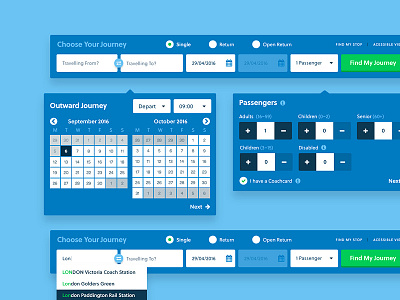 National Express UI adaptable booking coach elements express fields grid national simple travel ui ux