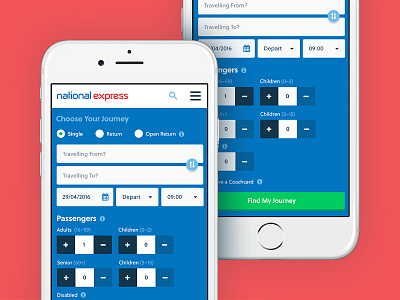 National Express Mobile booking coach express grid mobile national planner simple tickets travel ui ux