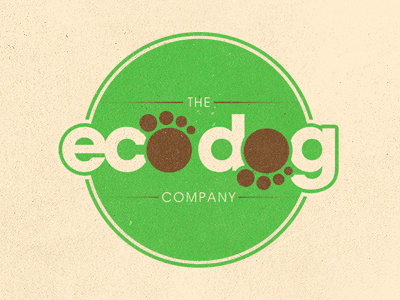 Eco Dog Logo circle dog eco logo paw texture