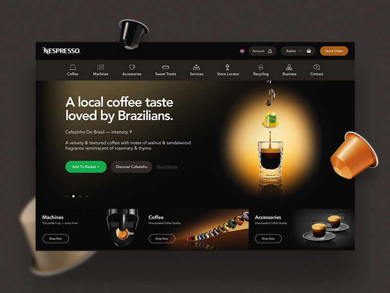 Nespresso UI Concept by Olly Sorsby on Dribbble