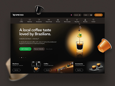 Nespresso UI Concept clean coffee concept ecommerce hero home nespresso product rounded simple ui