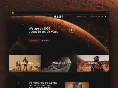 Mars — National Geographic future glow hero home lines mars nat geo national geographic noise space tech ui