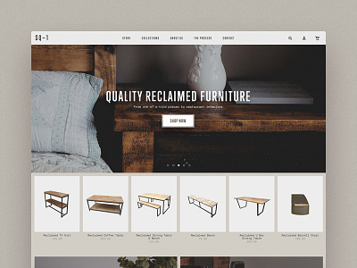 Reclaimed Furniture Homepage UI commence furniture hero home reclaimed shopify texture ui wood