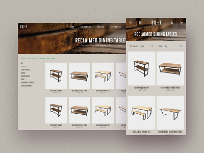 Reclaimed Furniture Product Listing UI