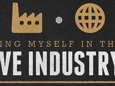 Industry. creative establish icons industry texture title