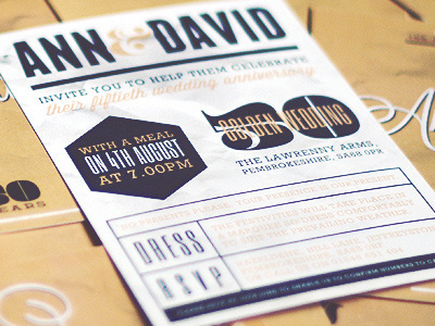 Printed Invite 50 golden invitation invite print texture typography wedding