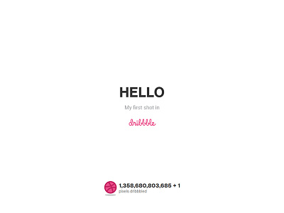 Hello dribbble first shot hello hello dribbble