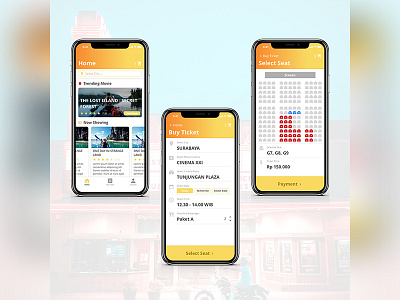USER INTERFACE MOBILE APPS CINEMA ONLINE RESERVATION cinema design graphic graphic design mobile apps page ui user interface user interface design wire frame