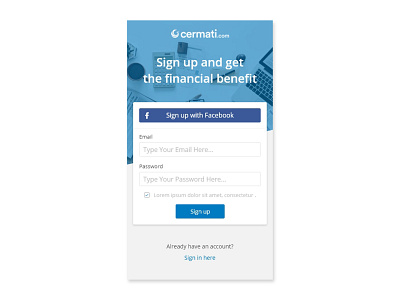 Redesign UI Signup Page Cermati