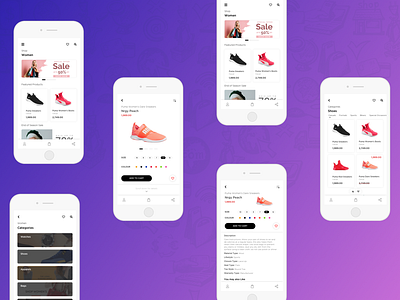 online shopping Screens banner button cards clean clean design clean ui colours design ecommerce icons iphone 8 line mobile new online shopping shopping sketchapp trend ui ux