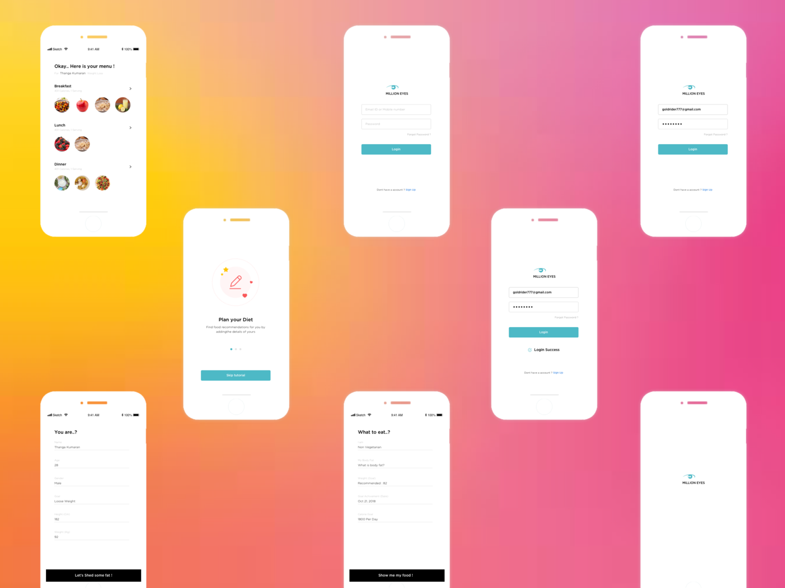 MEAL PLANNER & FITNESS APP by Thangakumaran on Dribbble