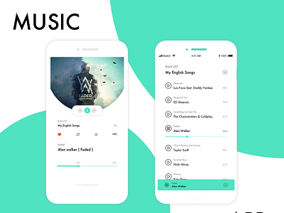 Music App Concept app artist artists card cards design interface music new play player slider ui uiux ux