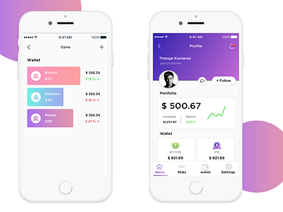 Bit coins Mobile App concept