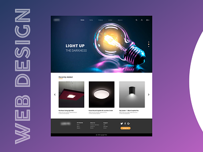 LIGHTS UP - webdesign 3d augumented bladerunner clean colours ecommerce eshop full gradient homepage lamps landing page lights minimalistic neon portfolio products reality virtual website