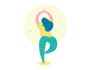 Focus 2/3 characters girl illustration wellness woman yoga