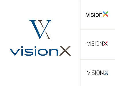 VisionX Branding ai company branding computer vision initials logo options luxury brand simple