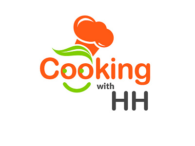 Cooking With HH chef logo chef with hat complimentary color logo cooking cooking tutorials smiling chef youtube channel